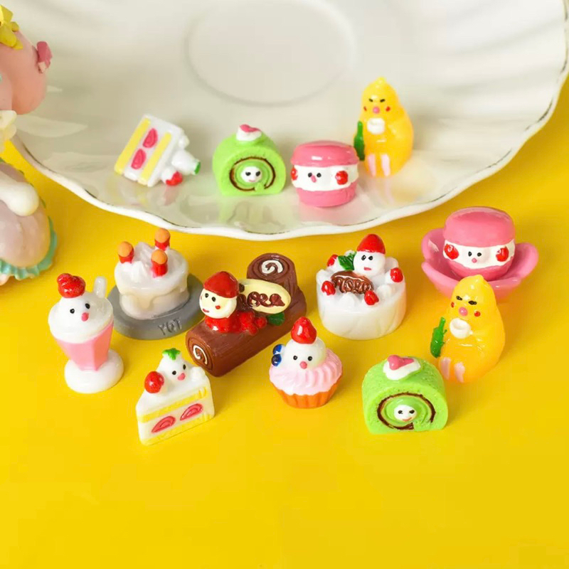 Charm bánh kem bánh ngọt mini trang trí mô hình đồ ăn