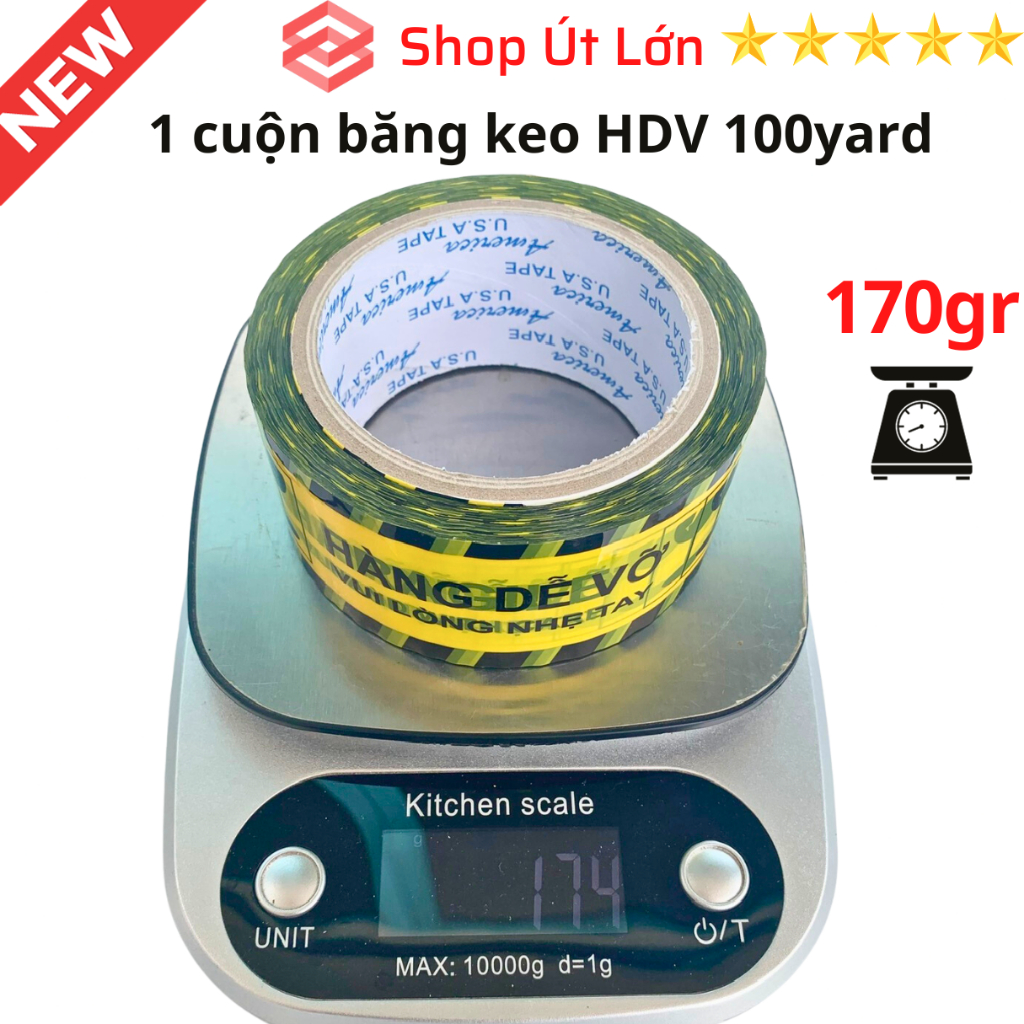 1 Cuộn băng keo hàng dễ vỡ 100yard - 200yard - 300yard - 500yard, lõi giấy 5mm, rộng 4,7cm