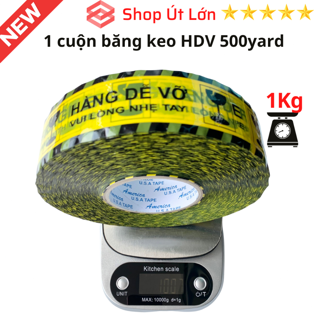 1 Cuộn băng keo hàng dễ vỡ 100yard - 200yard - 300yard - 500yard, lõi giấy 5mm, rộng 4,7cm
