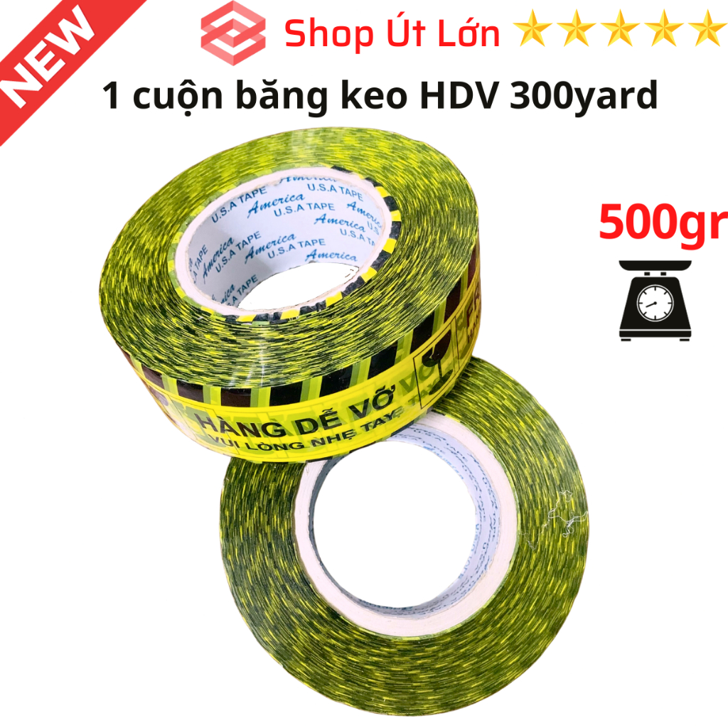 1 Cuộn băng keo hàng dễ vỡ 100yard - 200yard - 300yard - 500yard, lõi giấy 5mm, rộng 4,7cm