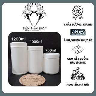 Hũ nhựa trắng đục HDPE đựng kem, bột, đồ ăn tiện dụng chọn size tientienshop