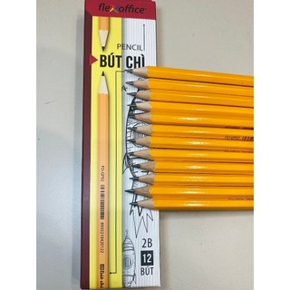 Bút Chì Gỗ 2B Học Sinh Ghi Chép Vẽ Nháp Tô Trắc Nghiệm Nhanh Thân Lục Giác Có Gôm Thiên Long Flexoffice FO-GP02