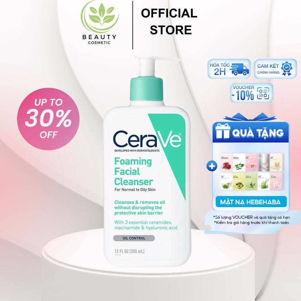 Sữa rửa mặt giúp làm sạch sâu dành cho da dầu CeraVe Foaming Cleanser 236ML / 473ML