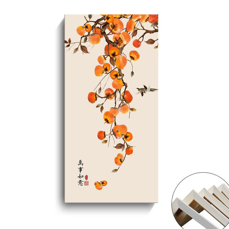 Tranh Canvas Hình Quả Hồng Trang Trang Trí Nội Thất Nhà Ở