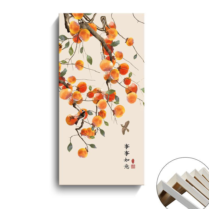 Tranh Canvas Hình Quả Hồng Trang Trang Trí Nội Thất Nhà Ở