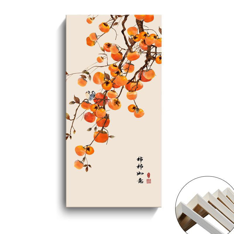 Tranh Canvas Hình Quả Hồng Trang Trang Trí Nội Thất Nhà Ở