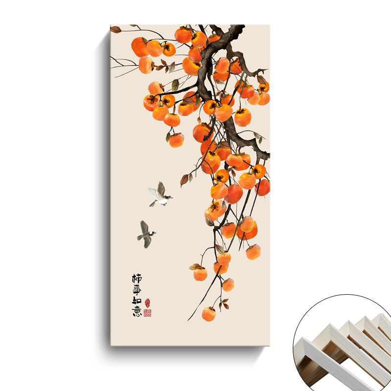 Tranh Canvas Hình Quả Hồng Trang Trang Trí Nội Thất Nhà Ở