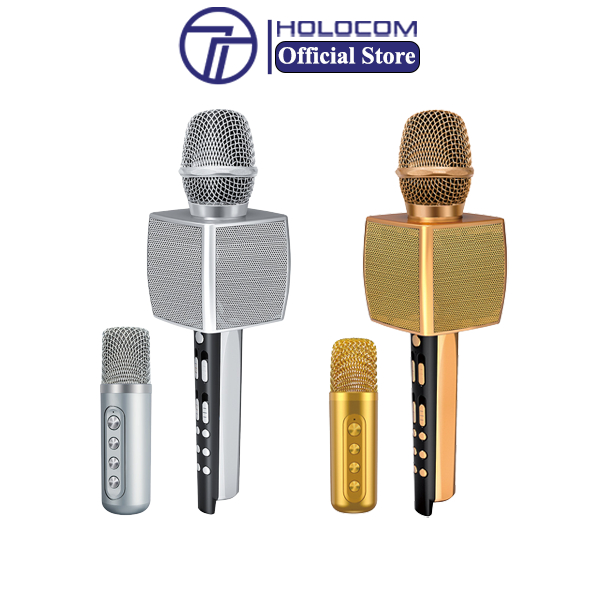 Micro Karaoke Bluetooth HOLOCOM YS98 Kèm Mic Hát Phụ Tích Hợp Loa 14W Âm Lớn Bắt Giọng Hát Hay Hỗ Trợ Thẻ Nhớ