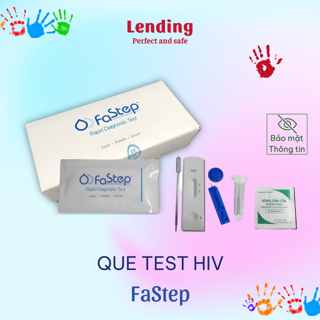 Que test HIV tại nhà Fastep, kit test nhanh hiv phát hiện sớm chính xác 99,9%, bộ xét nghiệm hiv tại nhà fastep