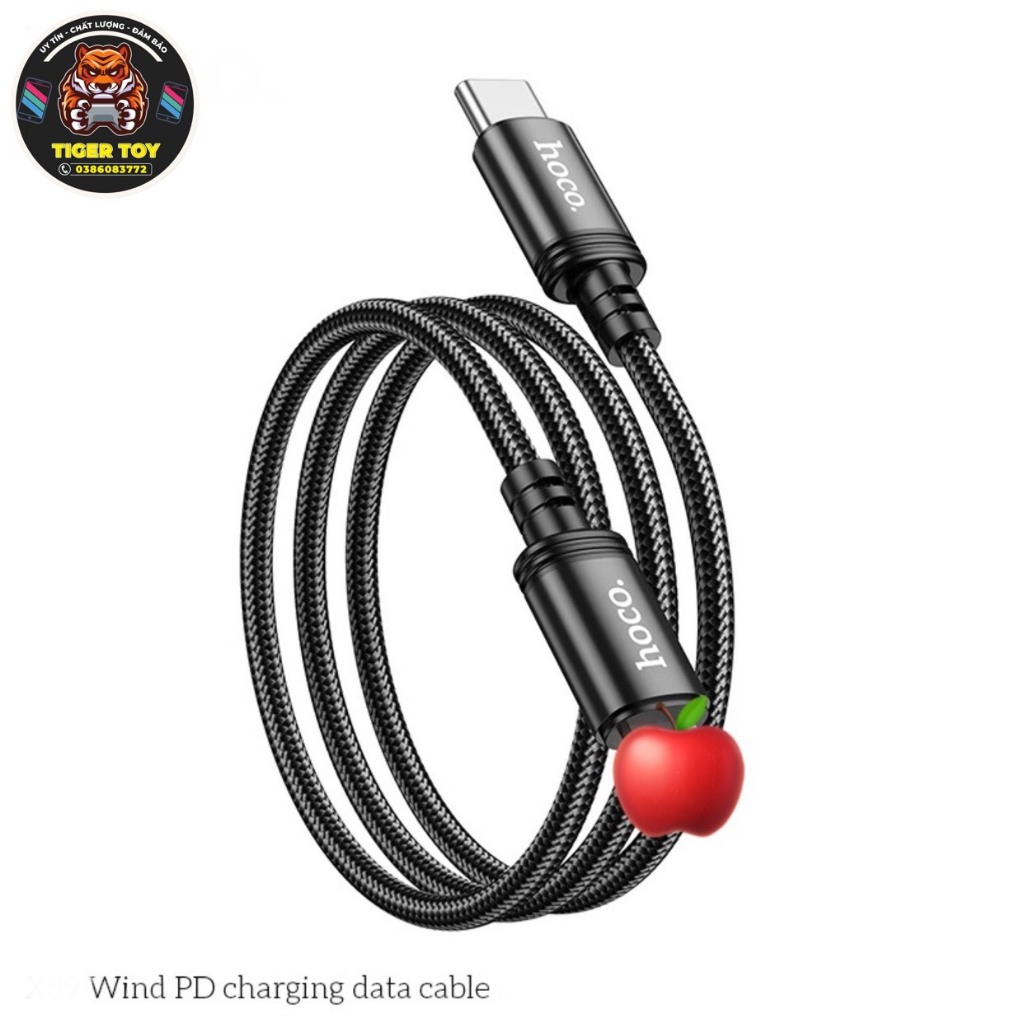 Dây sạc nhanh PD 20W táo dây dù chống đứt dài 1m, cáp sạc nhanh Hoco