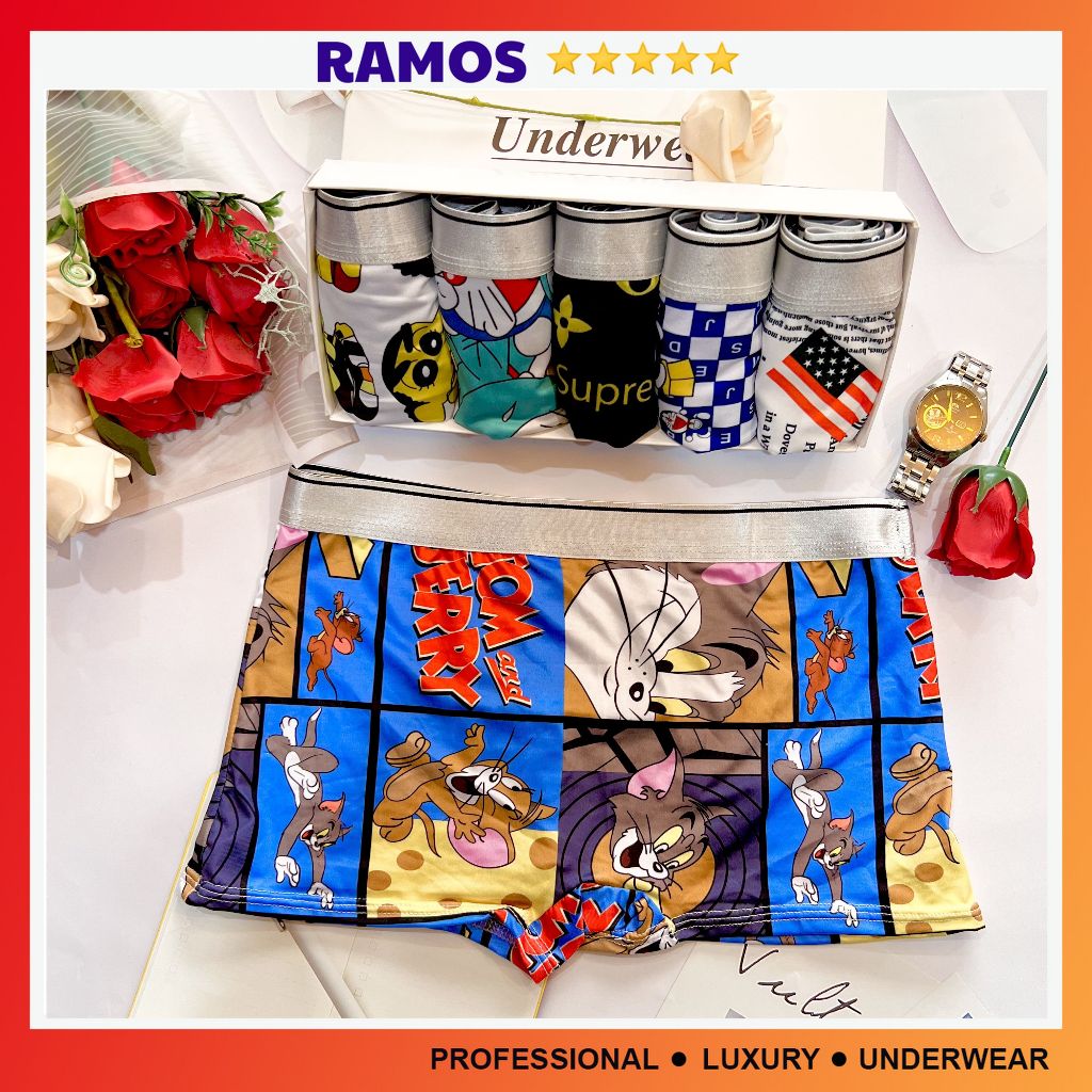Quần lót nam in hình, Quần sịp hình các nhân vật hoạt hình ngộ nghĩnh doraemon, shin dễ thương - RAMOS