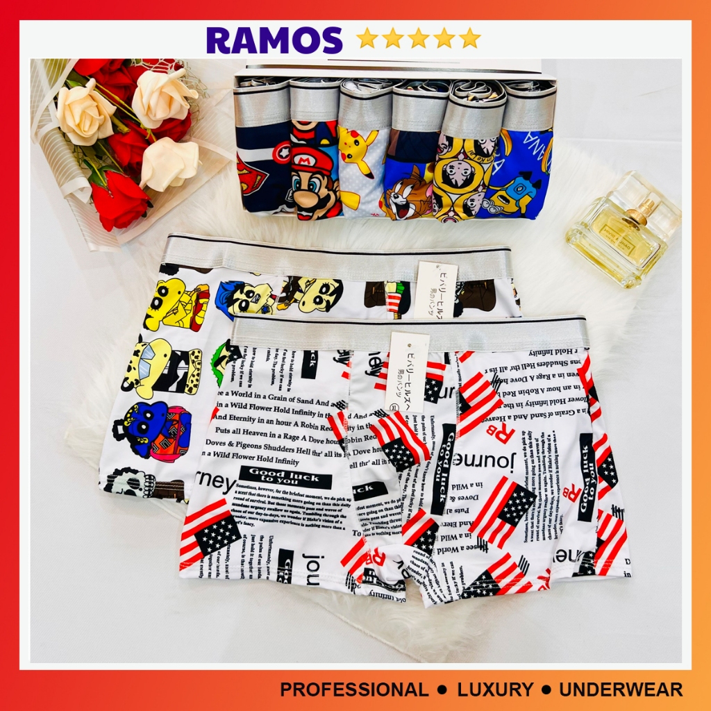 Quần lót nam in hình, Quần sịp hình các nhân vật hoạt hình ngộ nghĩnh doraemon, shin dễ thương - RAMOS