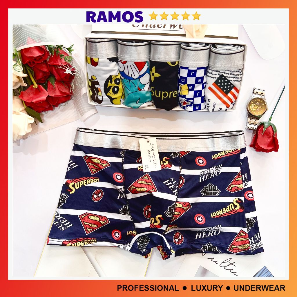 Quần lót nam in hình, Quần sịp hình các nhân vật hoạt hình ngộ nghĩnh doraemon, shin dễ thương - RAMOS
