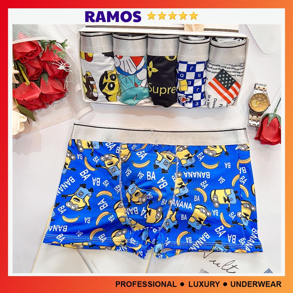 Quần lót nam in hình, Quần sịp hình các nhân vật hoạt hình ngộ nghĩnh doraemon, shin dễ thương - RAMOS