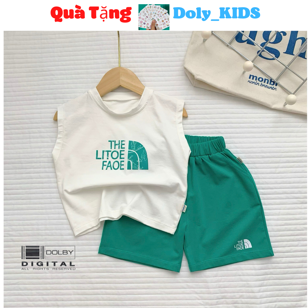 Đồ Bộ Bé Trai, Bộ sát nách bé trai in Chữ North Face Chất Cotton cực mát cho bé 7-27kg DOLY KIDS