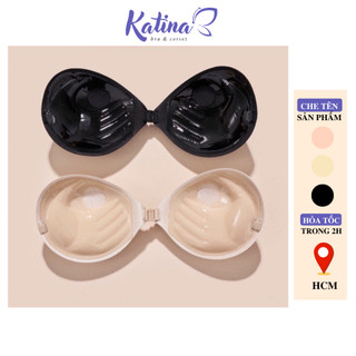  KTD10  KÈM DÂY TRONG   Áo Bra Dán Ngực Cài Trước KATINA Đệm Bàn Tay Dày 2.5 cm Silicon Siêu Dính Nâng Ngực Tạo Khe 
