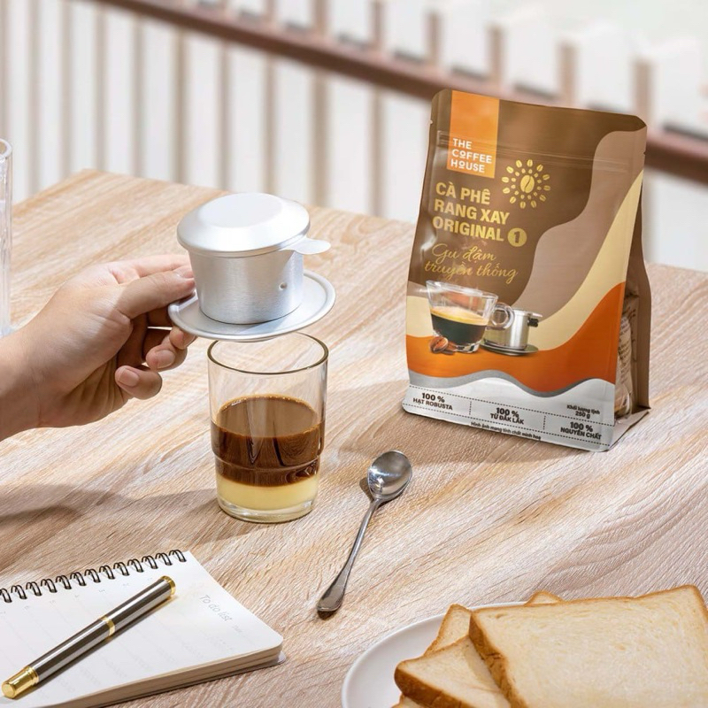 Cà Phê Rang Xay Original 1 250g, 100% Robusta sạch, thưởng thức cà phê The Coffee House ngay tại nhà