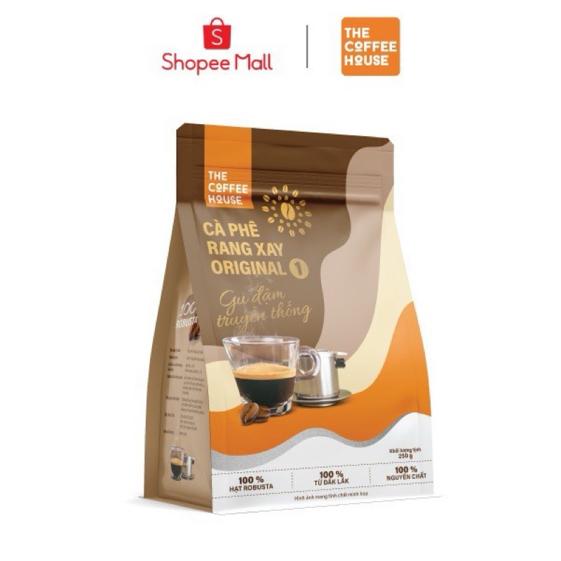Cà Phê Rang Xay Original 1 250g, 100% Robusta sạch, thưởng thức cà phê The Coffee House ngay tại nhà