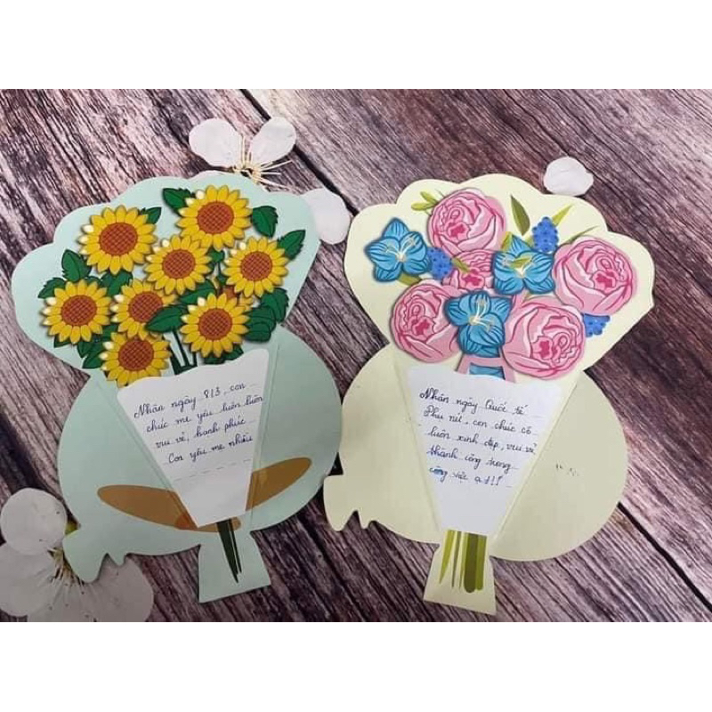 Thiệp bó hoa 3D ngày 8/3 - 20/10