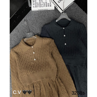 Set len thừng váy xoè áo polo