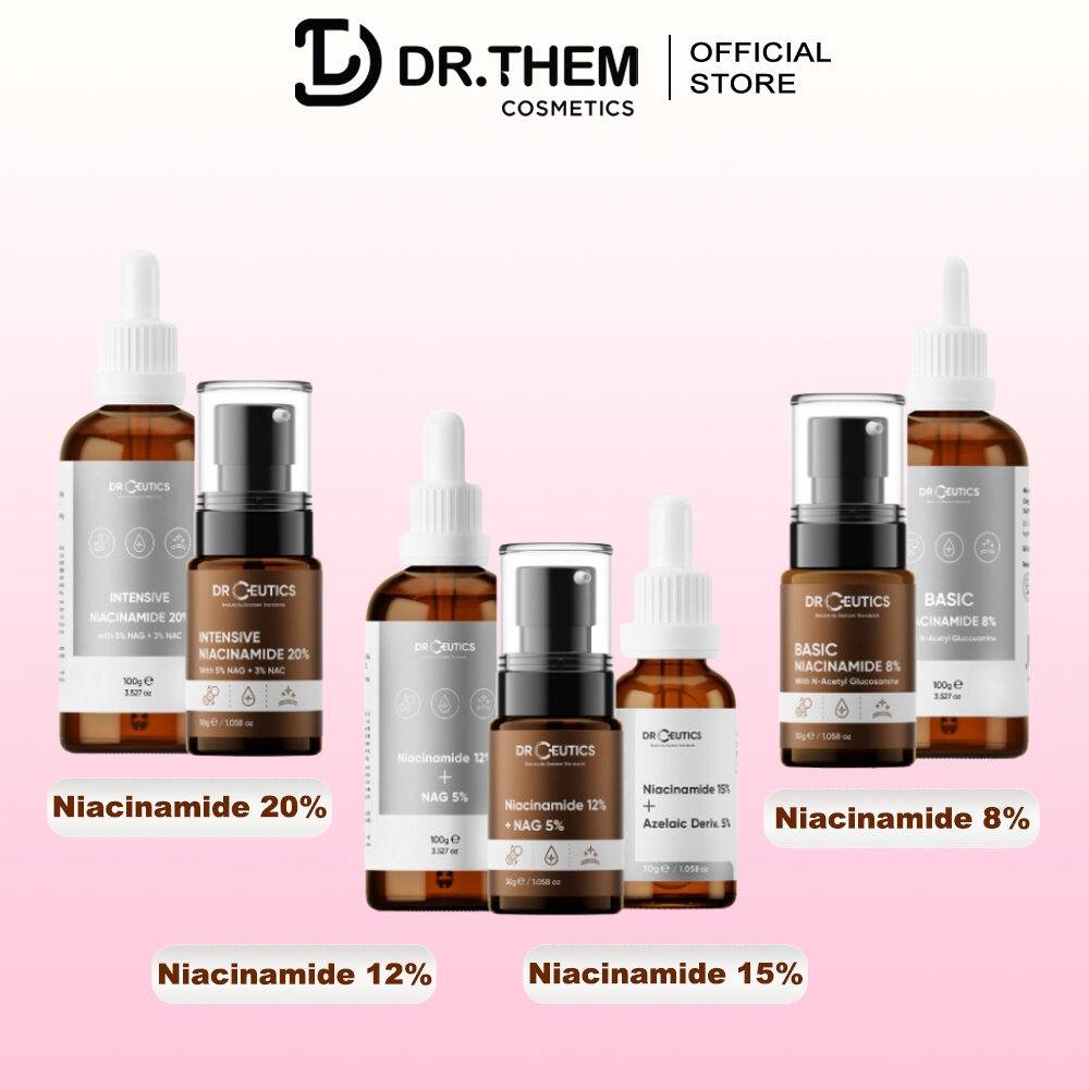 Serum Giảm Thâm DrCeutics Niacinamide 12% + NAG 5% (B3) Giảm Thâm Sáng Da Kiềm Dầu 30ml - 100ml