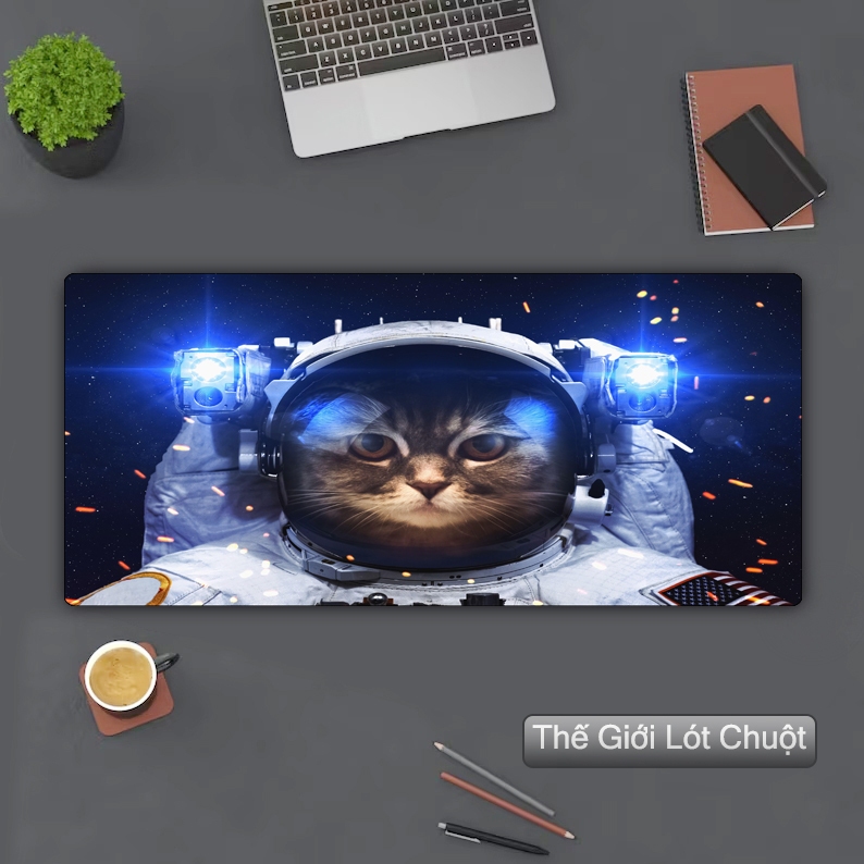 Lót chuột phi hành gia, lót chuột gaming, mouse pad chống nước, lót chuột cỡ lớn 90cm x 40cm x 3mm, 