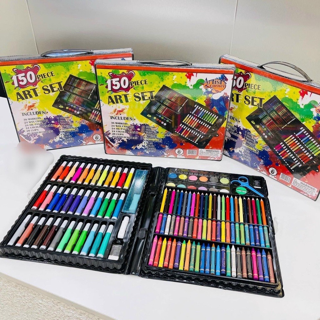 Hộp Bút Màu 150 Chi Tiết Cho Bé Vẽ Hội Hoạ Giúp Kích Thích Thị Giác- Cho Bé Thoả Sức Khám Phá