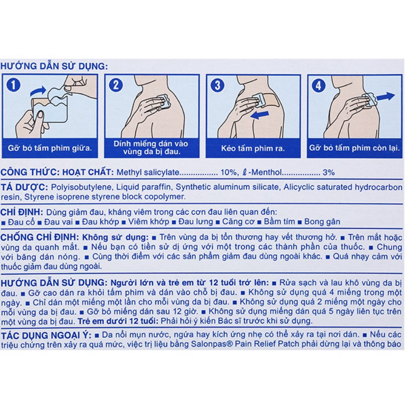 SALONPAS MIẾNG LỚN MÀU DA CÓ KHẢ NĂNG CO GIÃN