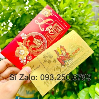 Tiền con rồng plastic mạ vàng in màu 3d