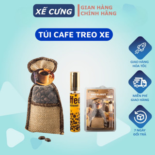 Túi Hạt Cafe Khử Mùi Treo Xe Oto, Tủ Quần Áo Tặng Kèm Tinh Dầu