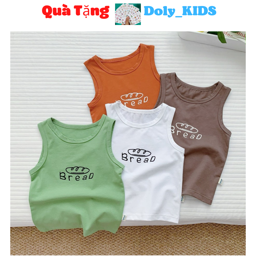 Áo Sát Nách In bánh mỳ Cho Bé DOLY KIDS, Áo thun Ba Lỗ Cho Bé Trai Bé Gái Từ 10-26kg