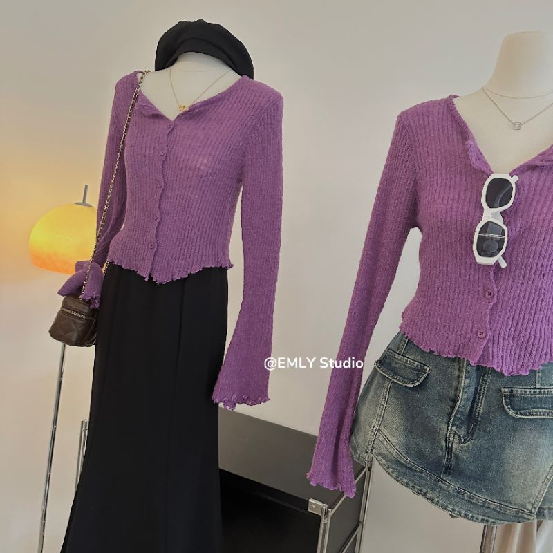 Áo len tím siêu đẹp