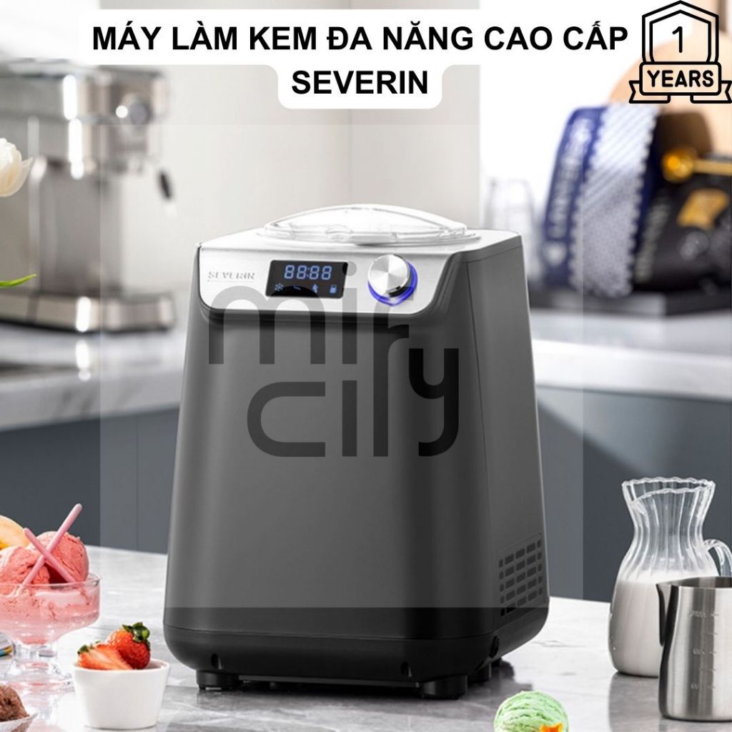 Máy làm kem đa năng cao cấp Severin công suất lớn, làm được kem và sữa chua, hàng chính hãng Severin