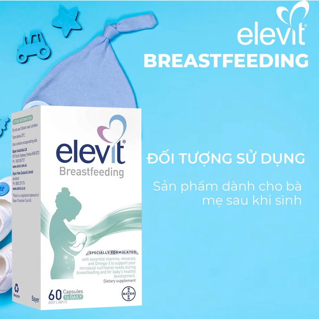 Viên uống dành cho phụ nữ sau sinh và cho con bú Elevit Breastfeeding Bayer Úc 60 viên