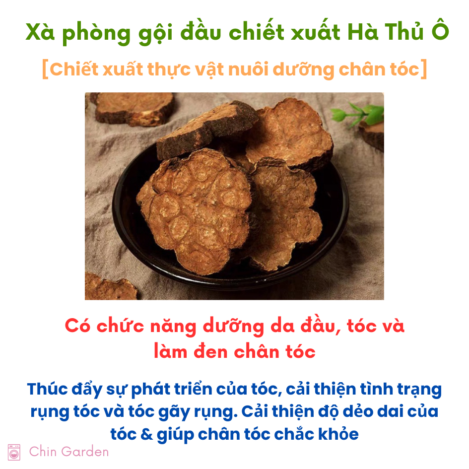Xà Phòng Gội Đầu Kích Thích Mọc Tóc Hà Thủ Ô  Xà Bông Gội Đầu Hà Thủ Ô Chính Hãng Giúp Tóc Đen Mượt, Vào Nếp