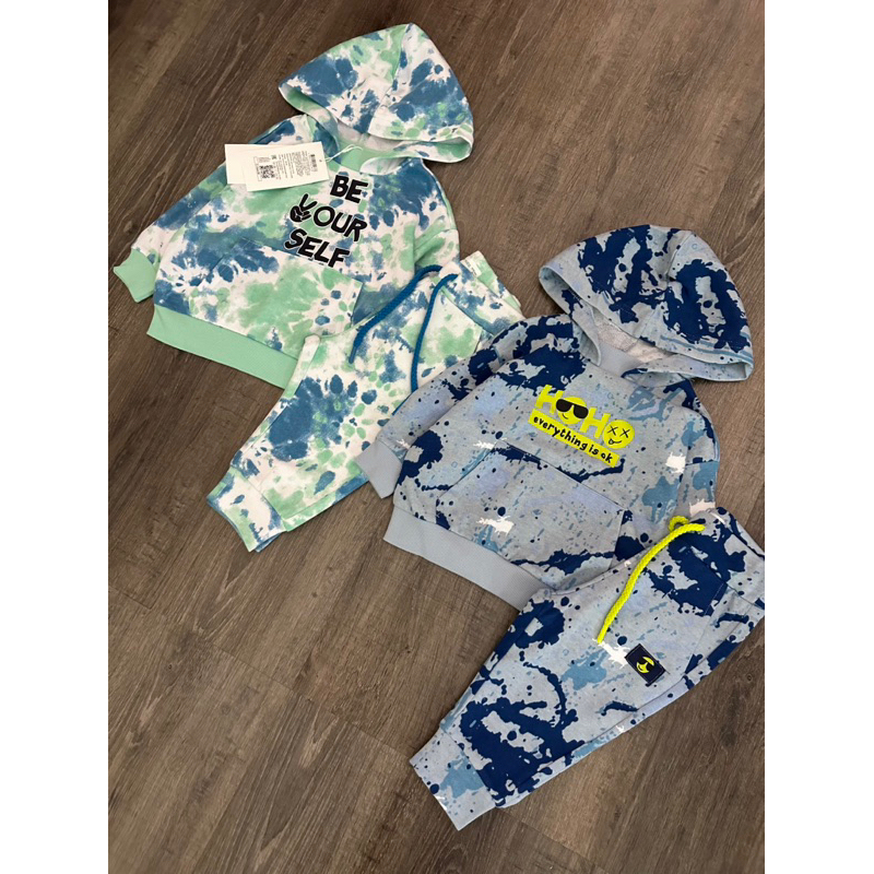 B543 - Bộ nỉ da cá loang yourself bé trai& bé gái