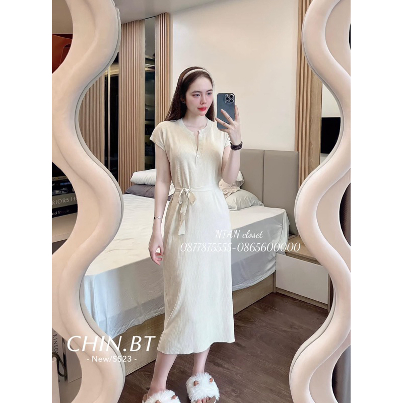 Váy Len Xuông Trơn Kèm Dây Đai