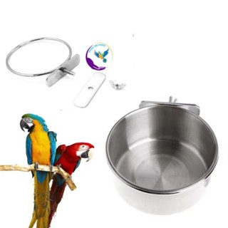 1 Cóng inox cho vẹt, chim, hamster... gắn lồng đựng thức ăn đường kính 6,5cm, 10cm