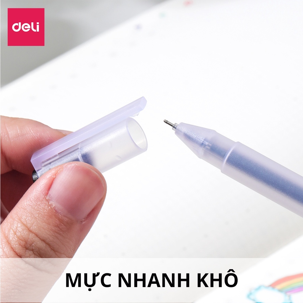 Bút Gel Thân Mờ Deli G67 Ngòi 0.5mm Có Ruột Thay Thế A5110