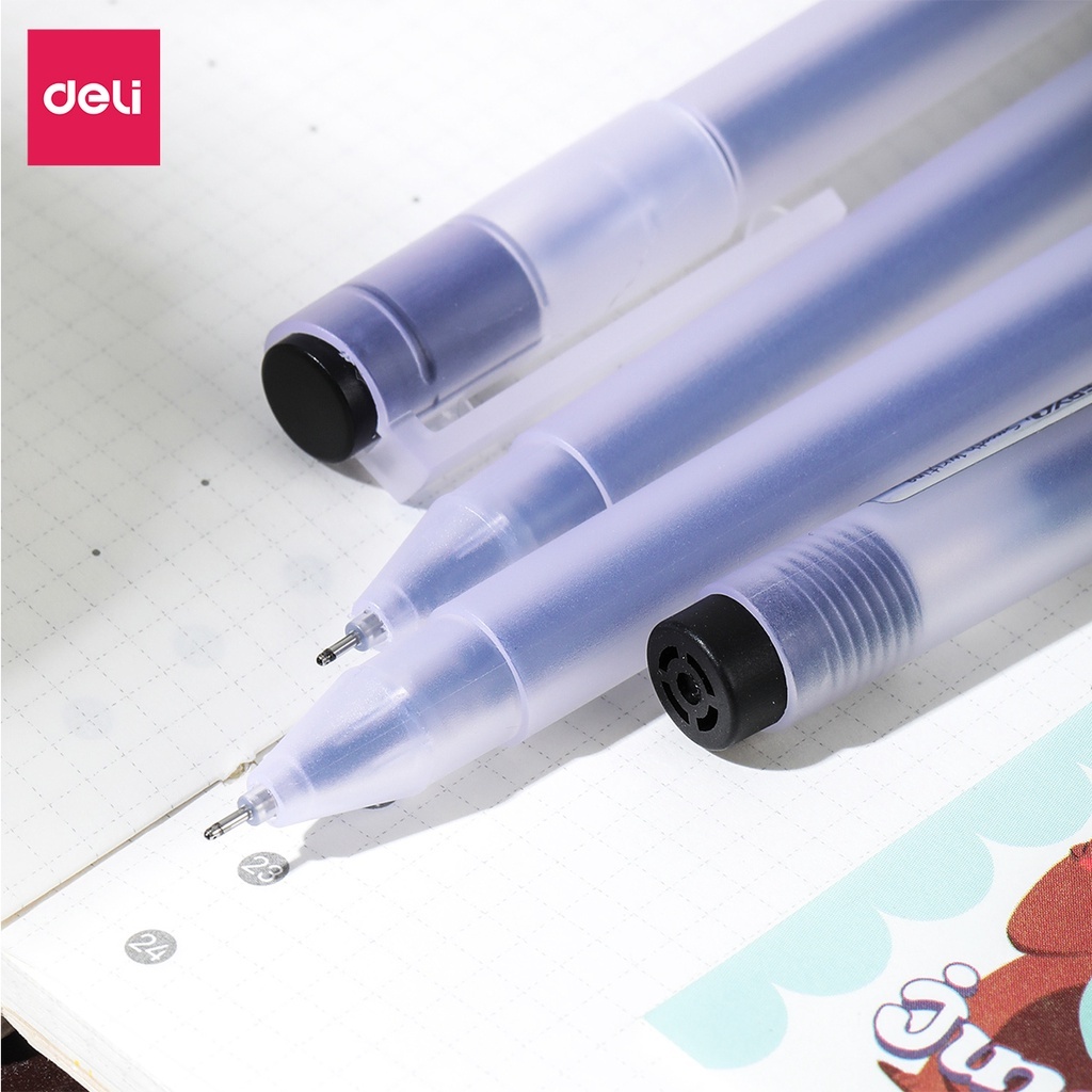 Bút Gel Thân Mờ Deli G67 Ngòi 0.5mm Có Ruột Thay Thế A5110