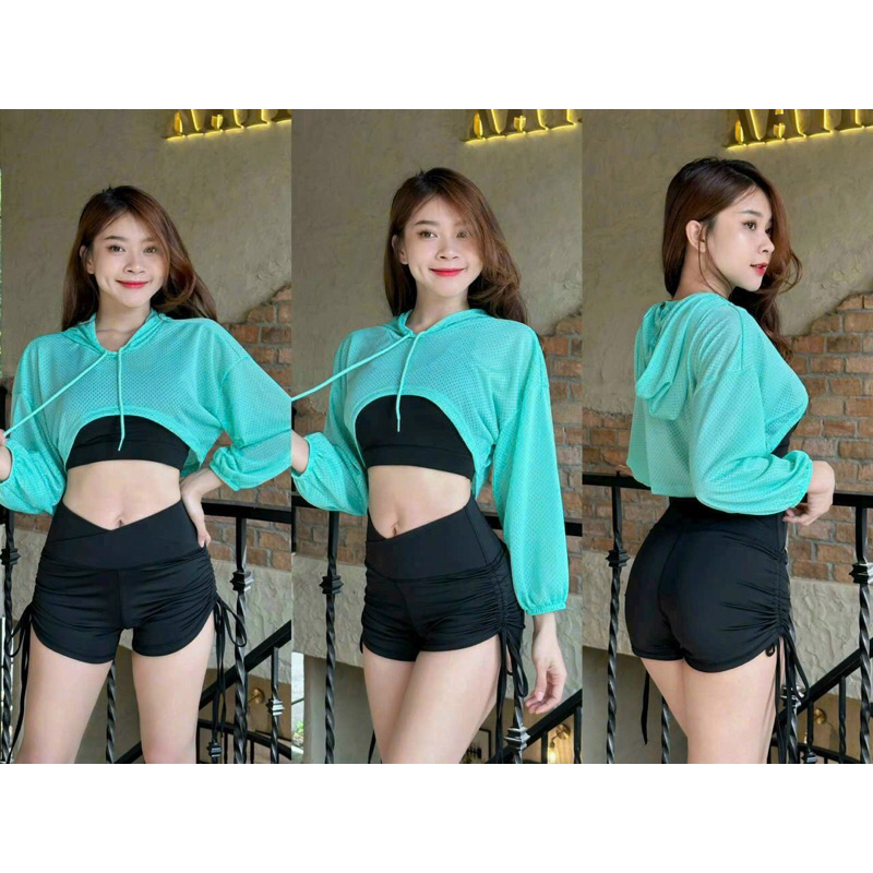 Áo tanktop tập gym yoga có mũ