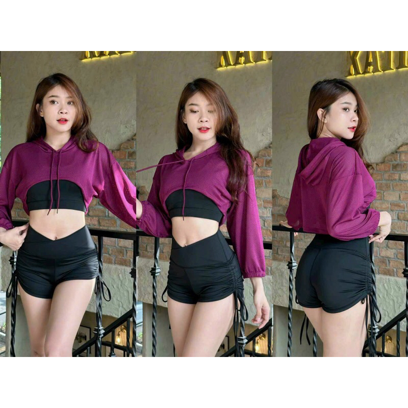 Áo tanktop tập gym yoga có mũ