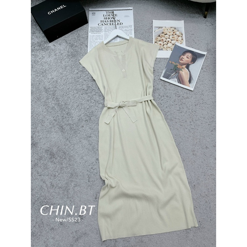 Váy Len Xuông Trơn Kèm Dây Đai