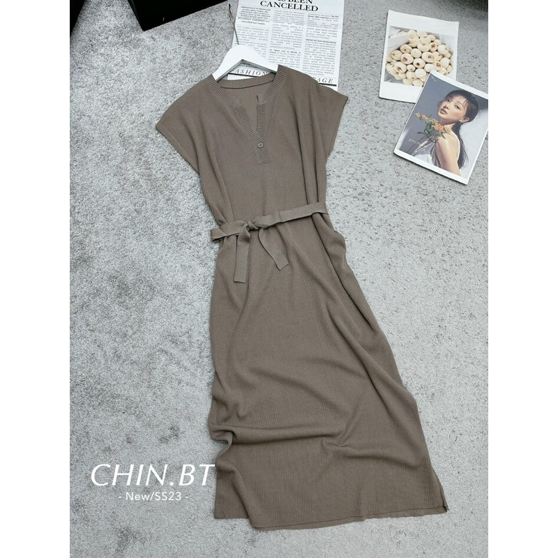 Váy Len Xuông Trơn Kèm Dây Đai