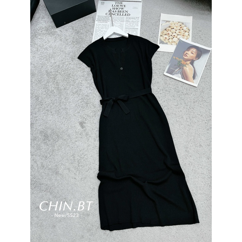 Váy Len Xuông Trơn Kèm Dây Đai