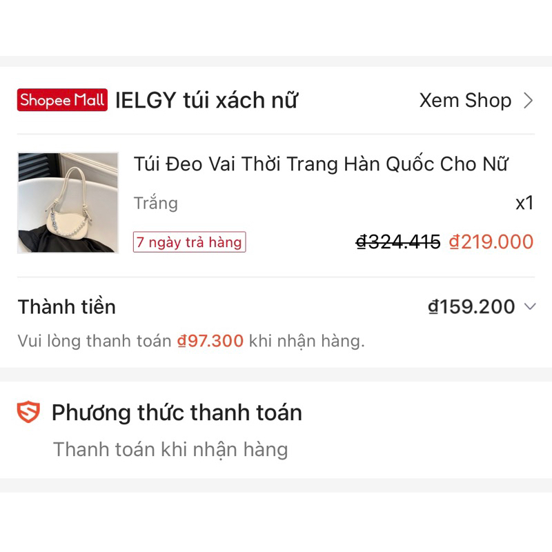 IELGY Túi Đeo Chéo Vai Màu Trắng Có Thể Điều Chỉnh