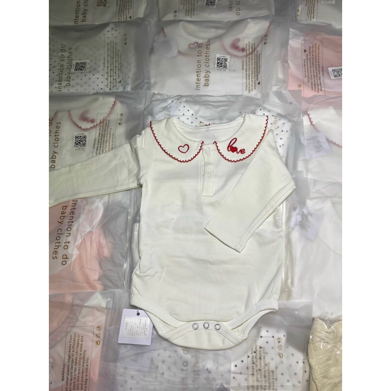 Bodysuit thêu dài tay cho bé 2023