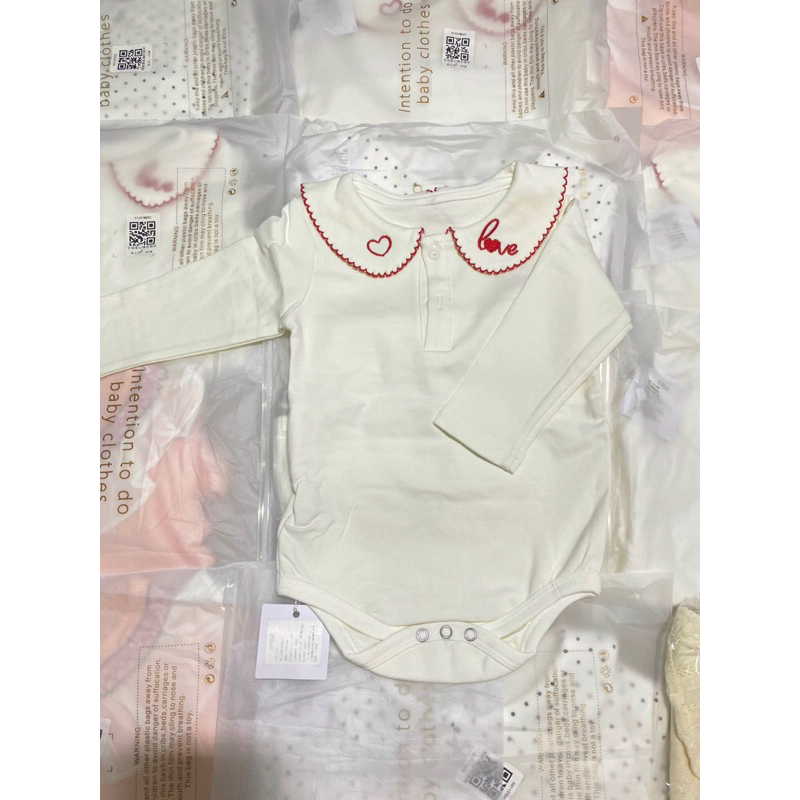 Bodysuit thêu dài tay cho bé 2023