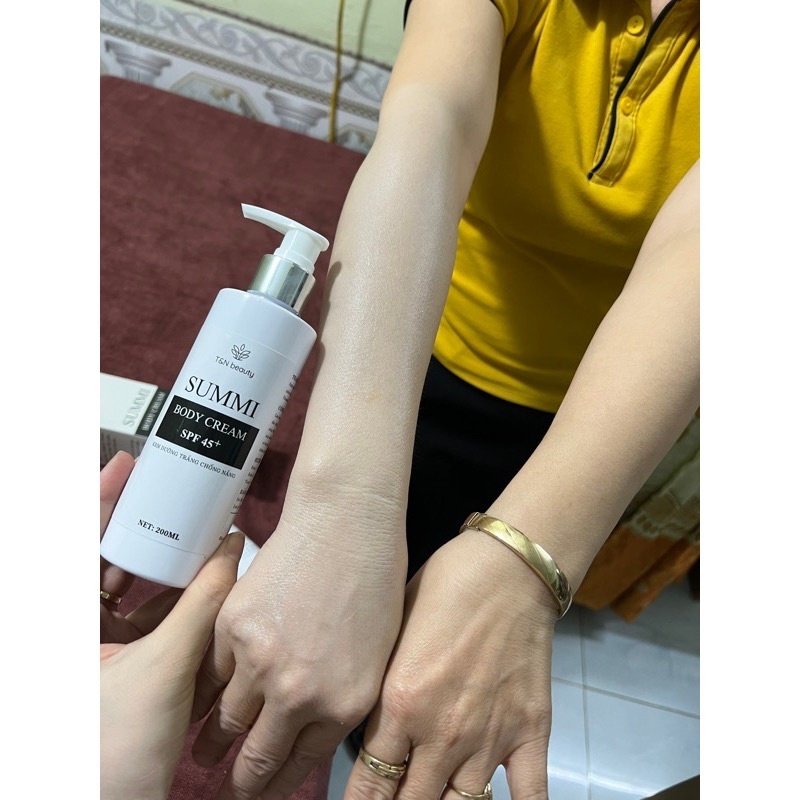 Măng tây baby - Kem dưỡng trắng chống nắng body Summi SPF 45+