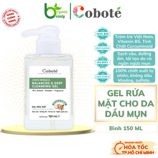 Sữa rửa mặt cho da dầu mụn nhạy cảm coboté - gel rửa mặt cho da nhạy cảm - chai 150ml